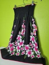 Hawaiian Dress Black Womens Floral Flowers Small - £16.45 GBP