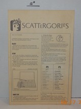 1989 MB Milton Bradley Scattergories Board game Replacement Instructions Only - $9.70