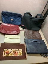 Lot of 7 Ladies Womens Handbags Purses Red Blue Black Brown Off White Leather - £50.25 GBP