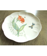 Lenox Butterfly Meadow Luncheon Plate 9&quot; Dragonfly Orange Floral - $181.27 MXN