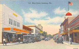 Main Street McCrory Five &amp; Dime Store Leesburg Florida linen postcard - £5.05 GBP