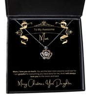 Splashy Mom Mommy Mother Mum Stepmom Christmas Xmas Gifts- Crown Necklace with C - £39.65 GBP