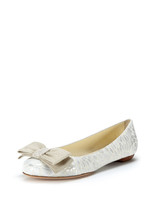 New Bettye Muller Womens 38.5 Designer Italy 8.5 Flats White Silver Rainrop Shoe - £277.83 GBP