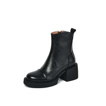 Winter Women Shoes Genuine Leather Women Boots Platform Chunky Boots Women Solid - £110.22 GBP