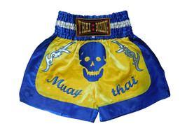 Muay Thai Boxing Short Pants Pant MMA Kickboxing Men Women Workout SKULL... - $550.29 MXN