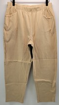 Women Basic Editions 100% Cotton Beige Sweat Pants Large - $14.84