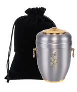 Adult Cremation urn for Ashes Cremains Metal Funeral urn Memorial , Silv... - £95.72 GBP+