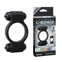 Pipedream Fantasy C-Ringz Magic Touch Couples Ring With Dual Bullets Black - £32.98 GBP