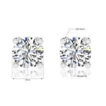 Real Moissanite Earrings Stud For Women 0.3ct/0.5ct/0.8ct/1.2ct 925 Sterling Sil - £72.37 GBP