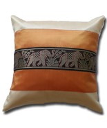 KN034 orange - creme Cushion cover Elephant Animal Throw Pillow Decoration Case - $8.99