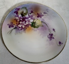 Nippon 6.5&quot; salad Plate Lavendar flowers Hand Painted and signed By W. Rose - £10.27 GBP