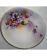 Nippon 6.5&quot; salad Plate Lavendar flowers Hand Painted and signed By W. Rose - $12.85