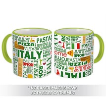 Rome Italy : Gift Mug Travel Coliseum Landmarks Pattern Pasta Wine Flag Dining D - £12.70 GBP