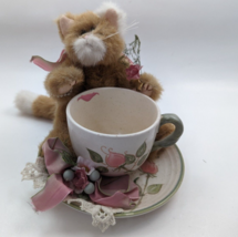 Plush Kitten  Tea Set Rose Poppytrail by Metlox Shabby Chic Cottage Decor - £12.82 GBP