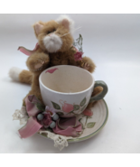 Plush Kitten  Tea Set Rose Poppytrail by Metlox Shabby Chic Cottage Decor - £12.52 GBP