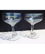 2 Vintage Low Champagne Iridescent Goblets Glass Wedding Toast Celebration - $23.76