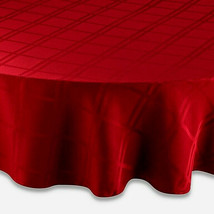 Origins Fabric Tablecloth Ruby Red 60&quot; Round Spill Proof Christmas Holiday - £30.16 GBP