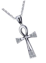 Stainless Steel Egyptian Ankh Cross Pendant Necklace - $88.03