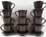 (11) IKEA Dinera Brown Cups Saucers Set Small 6 Oz Serving Coffee Cup Di... - £105.19 GBP