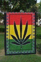 New Marijuana Leaf Rasta Tapestry Hippie Wall Hanging Poster Cotton Art Posters - £8.78 GBP