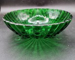 Vintage Anchor Hocking 1950&#39;s Forest Green Oyster And Pearl 8½” Footed Bowl - $17.29