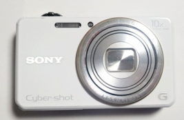 SONY Cyber Shot DSC-WX100 18.2MP Compact Digital Camera 10x Zoom White - $184.20