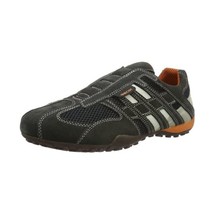 Geox Men&#39;s Uomo Snake L Low-Top Trainers, Dark Grey/Off White, 9 UK  - £115.07 GBP