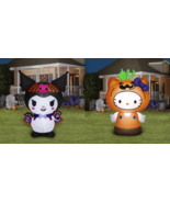 Hello Kitty 2 PACK BUNDLE 5FT INFLATABLE KITTY + KUROMI HALLOWEEN LIGHT UP NEW - £109.59 GBP