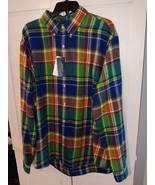 POLO RALPH LAUREN MENS BLUE RED GREEN YELLOW PLAID L/S FANNEL SHIRT XXL ... - €42,31 EUR