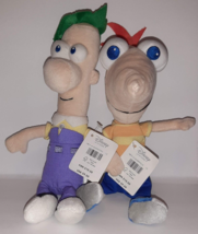 Disney Store Phineas and Ferb Plush Set 11&quot; w/Tags Stuffed Cartoon Kids - £31.58 GBP