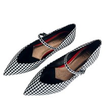 New Ted Baker Hujig Gingham Mary Jane Flat Shoes EU40/US 9.5 Pointed Toe Elegant - £83.09 GBP