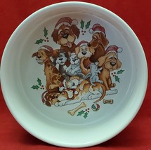 Vintage Celebrations By Silvestri Audrey Heffner Christmas Holiday Dog Dish 7&quot; - £11.69 GBP