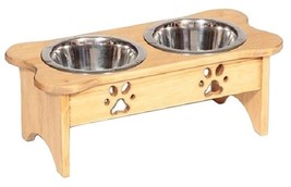 Medium DOG BONE WOOD FEEDER Amish Handmade Raised 2QT Paw Print Bowls UN... - $1,397.44 MXN