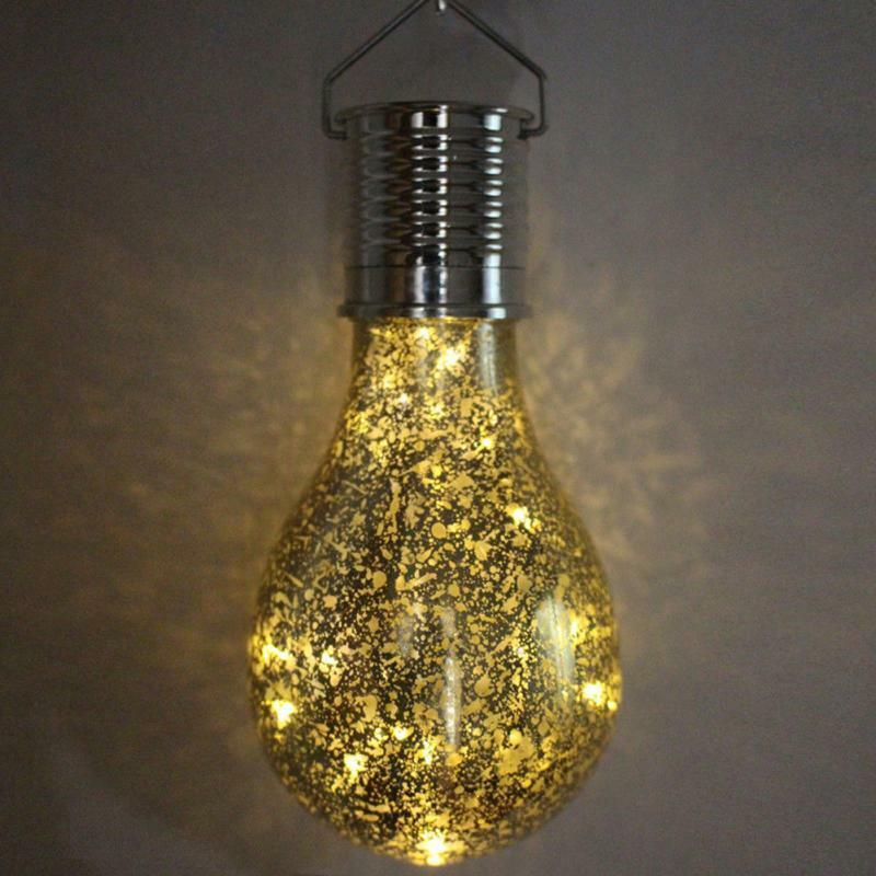 Solar Power Outdoor Light Gold Solar Lamp Portable Bulb Solar Energy Lam... - $9.09