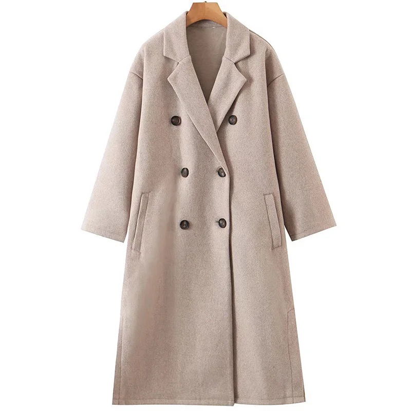 Adherebling  Woman 2021 Casual Traf Jacket Autumn Winter Drop  Loose Mid Length  - £227.77 GBP