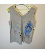Disney Parks Tank Top Women&#39;s Medium Gray Sleeveless V-Neck Mickey Mouse - €27,42 EUR