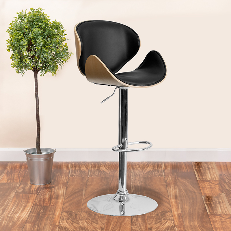 Beechwood Adjustable Barstool SD-2203-BEECH-GG
