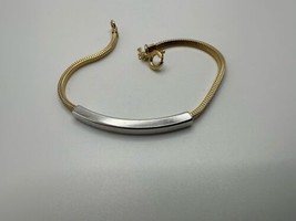 Vintage Gold Silver Trifari Id Bracelet 7.25”  - £18.99 GBP