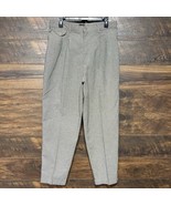 Lee Checkered Pants Womens 18 M Relaxed Fit Waist Gray Preppy Office Ple... - $17.05