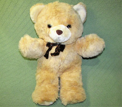 21&quot; VINTAGE CUDDLE WIT Teddy Bear TAN Plush Stuffed WITH 2 TONE BROWN Ri... - $31.50