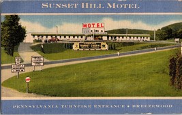 Postcard Sunset Hill Motel, Breezewood PA linen AAA (B5) - £3.82 GBP