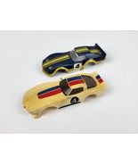 Pair Tyco Vintage Corvette Slot Car Bodies Blue &amp; Yellow #4 Bonus Extra ... - £38.98 GBP