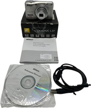 Silver Nikon Coolpix L27 16-Megapixel Digital Camera. - £112.46 GBP