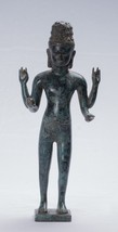 Antigüedad Bayon Estilo Bronce Khmer Standing Lokeshvara Estatua - 33cm/33cm - £410.47 GBP
