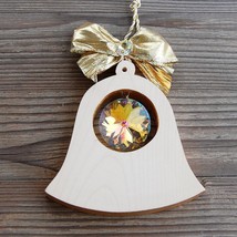 Wooden Bell with Crystal Wall Window Decoration Ornament - $27.05+