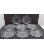 KIG Indonesia Clear Pressed Glass 6" Floral Clover Saucer Vintage Plate ... - $34.64