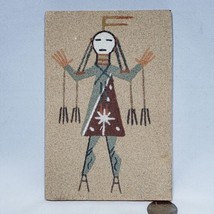 Navajo Sand Painting Art Kachina Yei Bie Dancer on Stilts Signed Fred Hayes 6x4&quot; - $18.95