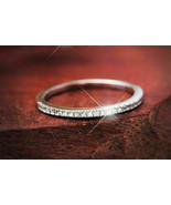 0.40Ct Diamond Wedding Band Solid 14k White Gold Half Eternity Ring in S... - £160.11 GBP