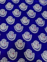 2.5 yards Royal Blue Velvet Isiqgu George wrapper .Traditional Isiagu Fabric - $65.00