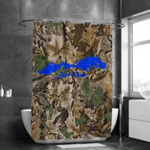 Leaf and TrEE Camo Shower Curtain Bathroom - £12.69 GBP+